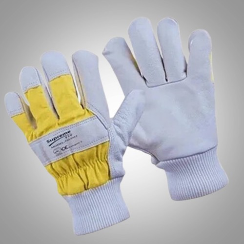 Yellow leather garden - leather, gloves