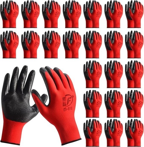 Pairs nitrile coated red - 24,