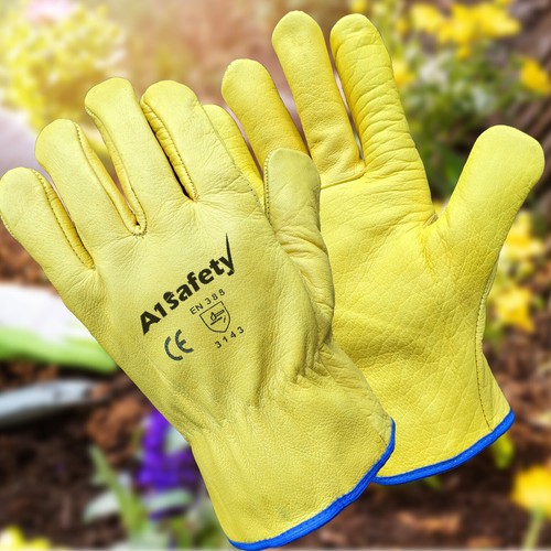 Yellow leather gardening - yellow,