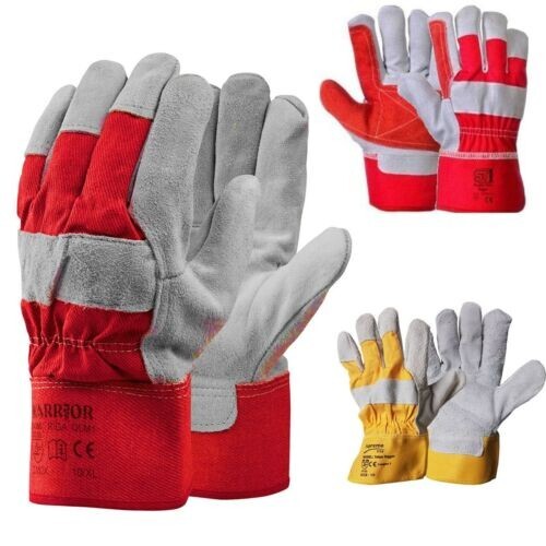 Red grey leather gardening - red,