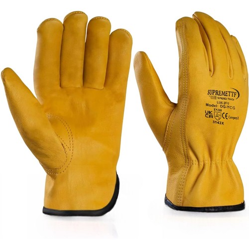 Yellow leather gardening - leather,