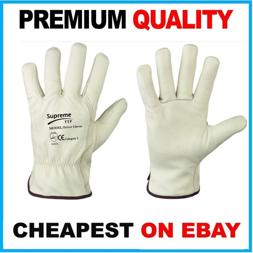 White leather gardening - leather, gloves