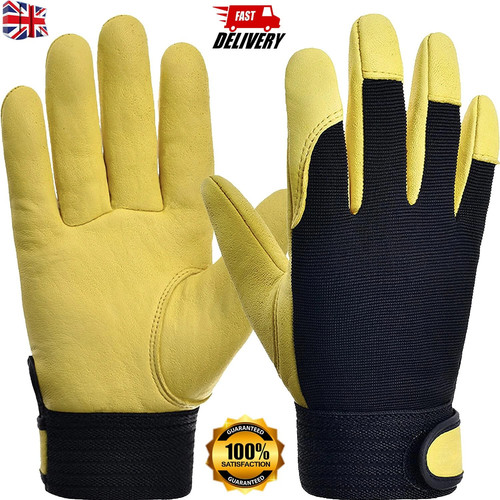 Leather work gloves gardening - gloves,