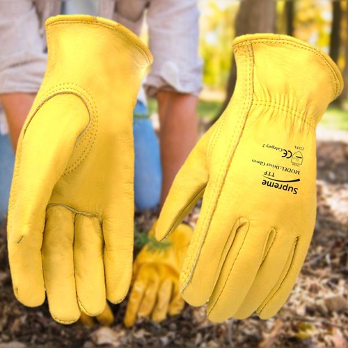 Yellow leather gardening - yellow,