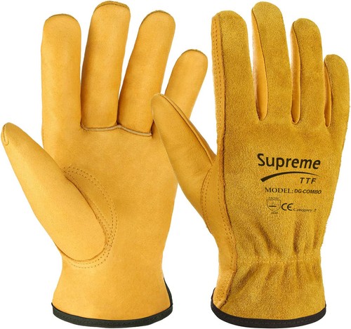 Yellow leather gardening - leather,